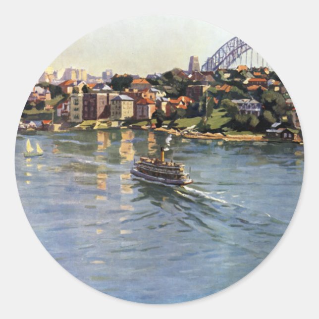 Sydney Harbour Australia Runder Aufkleber (Vorderseite)