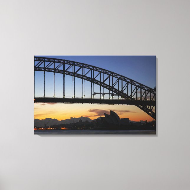 Sydney Harbour Bridge and Sydney Opera House at 2 Leinwanddruck (Vorderseite)