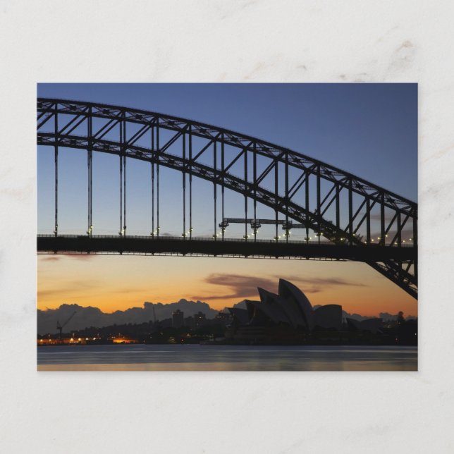 Sydney Harbour Bridge and Sydney Opera House at 2 Postkarte (Vorderseite)
