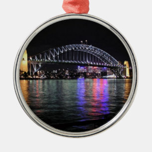 Sydney Harbour Bridge bei Nacht Silbernes Ornament