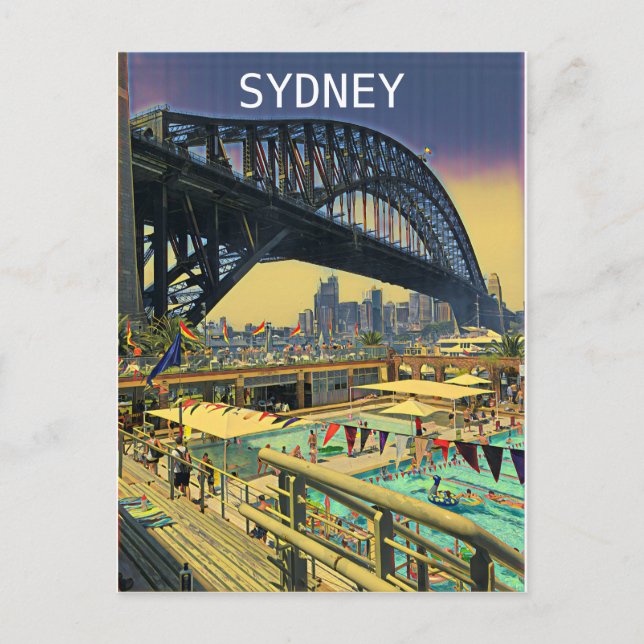 Sydney Harbour Bridge - digitale Kunstreise Postkarte (Vorderseite)