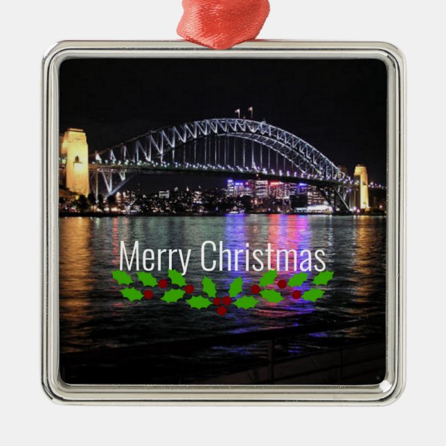 Sydney Harbour Bridge - Frohe Weihnachten! Ornament Aus Metall (Vorne)
