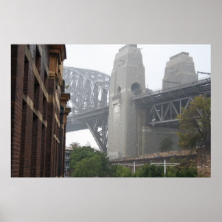 Sydney Harbour Bridge Gray Mist Poster