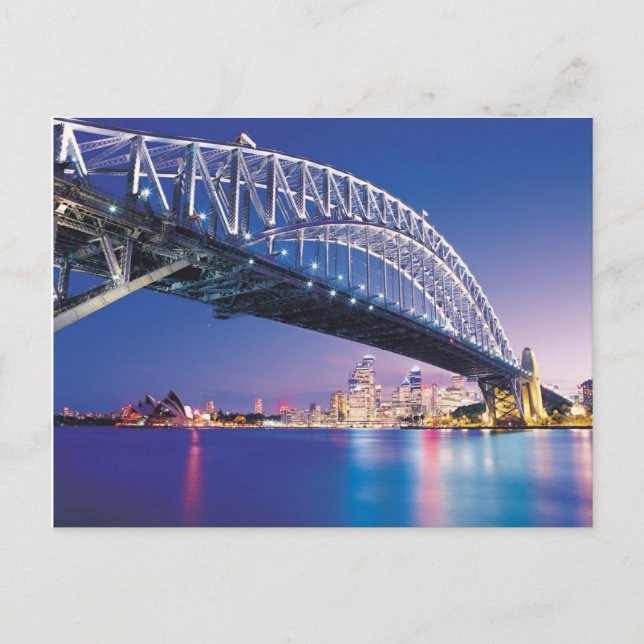Sydney Harbour Bridge in Night Australia Postkarte (Vorderseite)