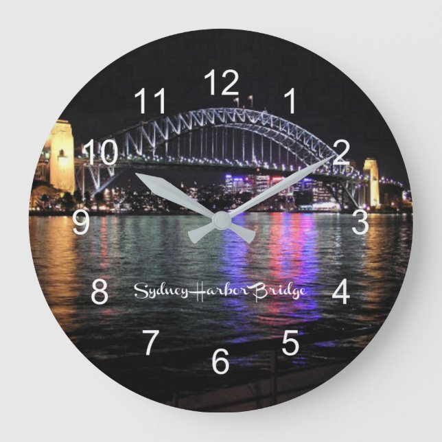 Sydney Harbour Bridge, mit einem Aufdruck versehen Große Wanduhr (Vorderseite)
