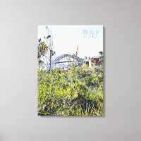 Sydney Harbour Bridge mit einheimischen Pflanze