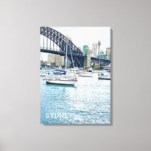 Sydney Harbour Bridge mit Yachten Leinwanddruck