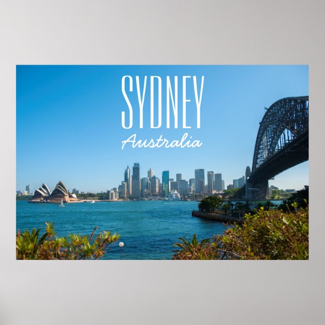 Sydney Harbour Bridge & Opera House Skyline Poster (Vorne)