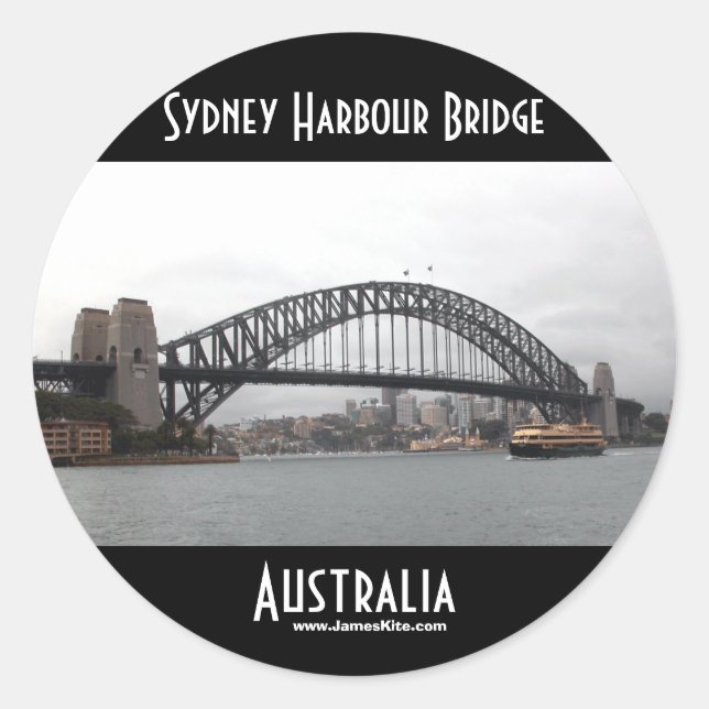 Sydney Harbour Bridge Runder Aufkleber (Vorderseite)