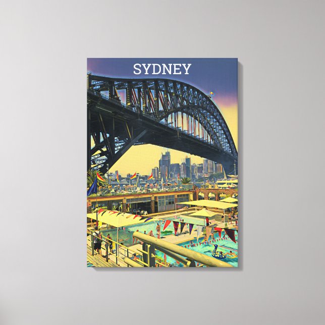 Sydney Harbour Bridge Travel Print Leinwanddruck (Vorderseite)