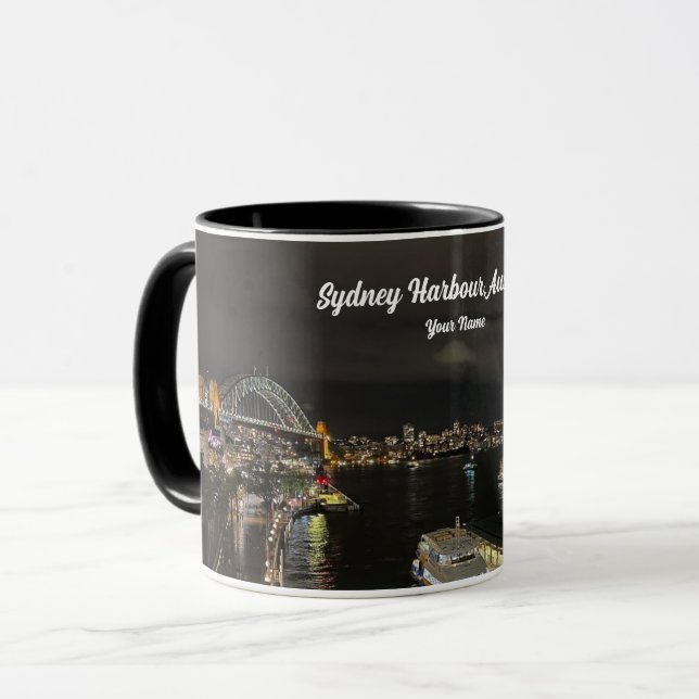 Sydney Harbour Bridge und Opernhaus by Night Tasse (Vorderseite Links)
