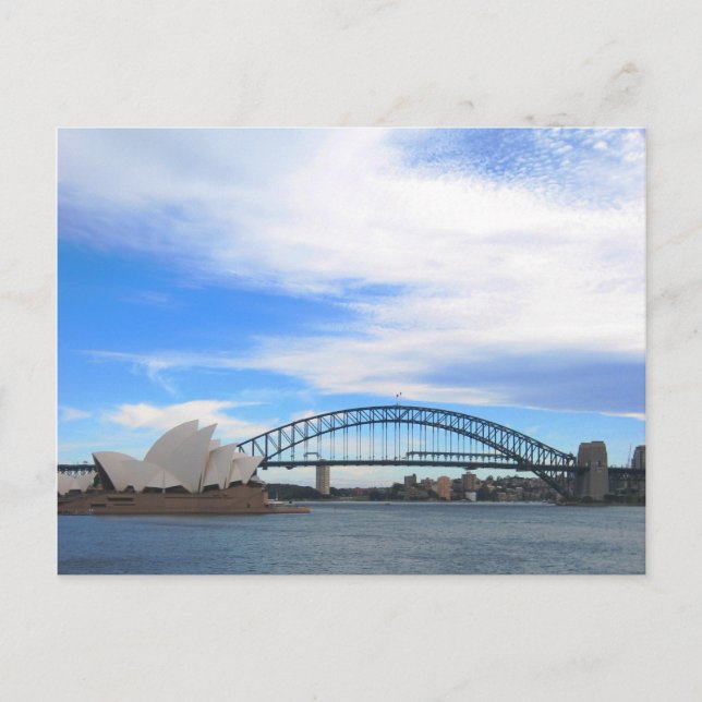 Sydney Harbour Bridge und Opernhaus Postkarte (Vorderseite)
