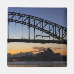 Sydney Harbour Bridge und Sydney Opera House um 2 Magnet
