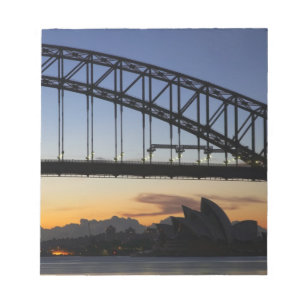 Sydney Harbour Bridge und Sydney Opera House um 2 Notizblock