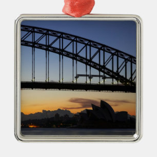 Sydney Harbour Bridge und Sydney Opera House um 2 Ornament Aus Metall