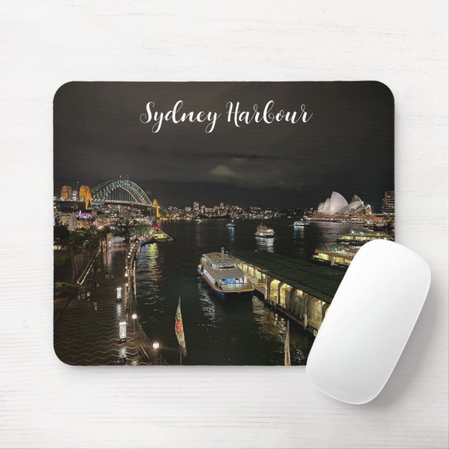 Sydney Harbour by Night, Australien, Foto Mousepad (Mit Mouse)