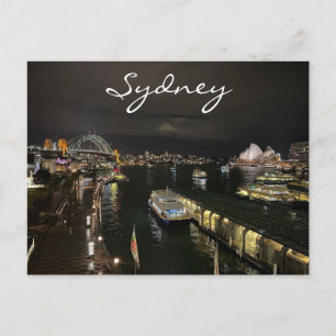 Sydney Harbour by Night, Australien, Foto Postkarte