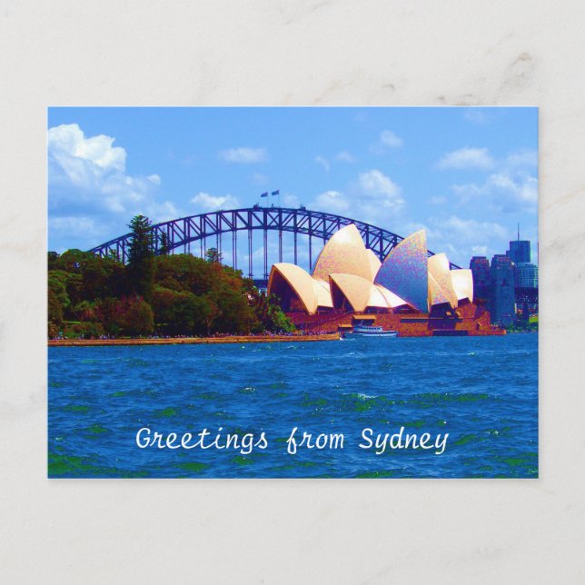 Sydney Harbour hell Postkarte (Vorderseite)