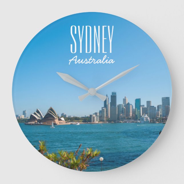 Sydney Harbour Opera House City Skyline Australien Große Wanduhr (Vorderseite)