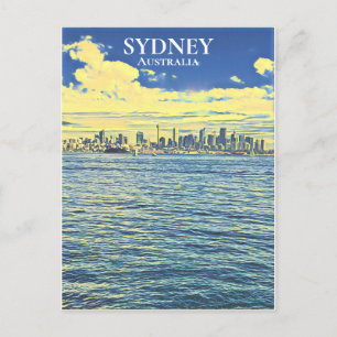 Sydney Harbour skyline digitale Kunstreise Postkarte