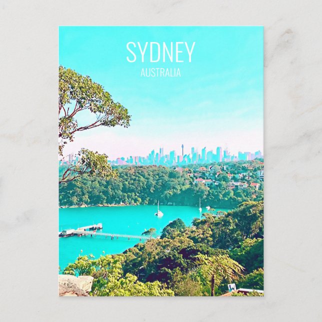 Sydney Harbour Skyline view Mosman Postkarte (Vorderseite)