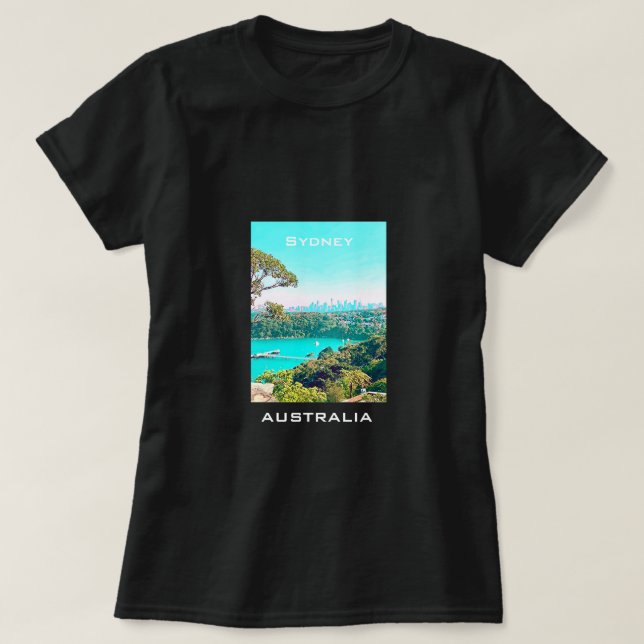 Sydney Harbour Skyline view Mosman T-Shirt (Design vorne)