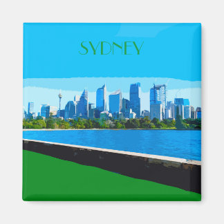 Sydney Harbour Vintage Travel Art Magent Magnet