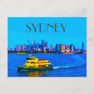 Sydney Harbour Vintage Travel Art Postcard Postkarte