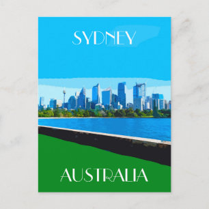 Sydney Harbour Vintage Travel Art Postcard Postkarte