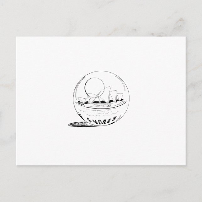 Sydney in einer Glaskugel Postkarte (Vorderseite)