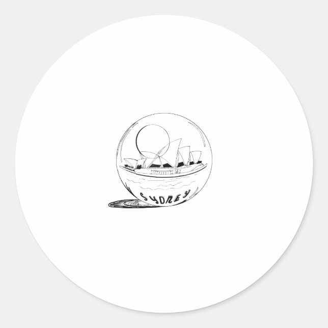 Sydney in einer Glaskugel Runder Aufkleber (Vorderseite)