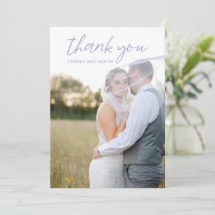 Sydney Lavender Moderne Hochzeit Dankeskarte