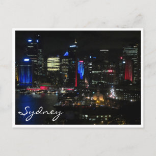 Sydney lebhafte Nacht Postkarte