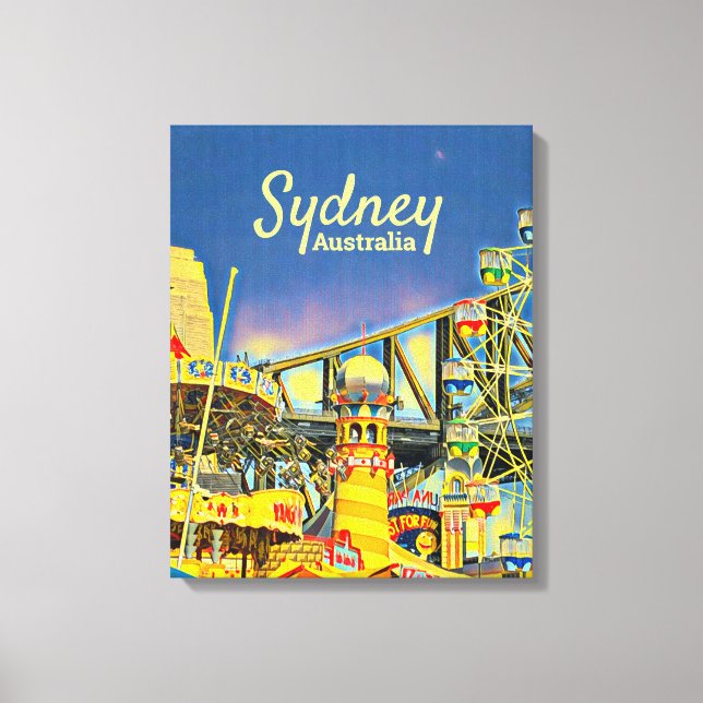 Sydney Luna Park Spaß Messe drucken Leinwanddruck (Vorderseite)