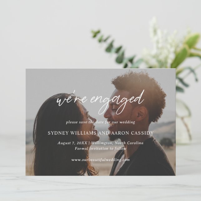 Sydney Modern Wedding Save The Date (Stehend Vorderseite)