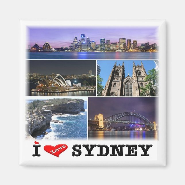 SYDNEY, Mosaik, Australien, Ozeanien, Kühlschrank Magnet (Vorne)