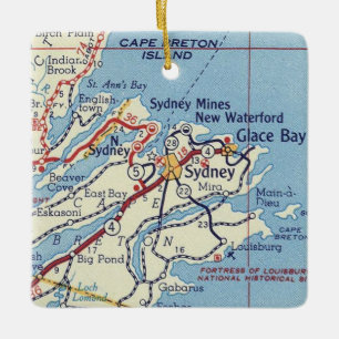 Sydney NS Vintage Karte Keramikornament