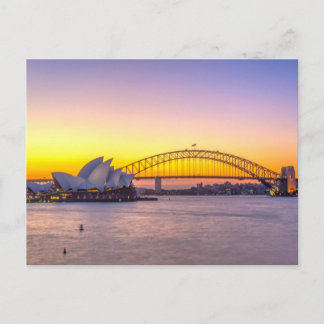 Sydney Opera bei Sonnenuntergang Postkarte