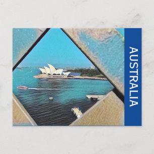 Sydney Opera blau Postkarte
