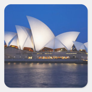 Sydney Opera House at Night, Sydney, New South Quadratischer Aufkleber