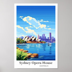 Sydney Opera House Australia Reisen Vintag Poster
