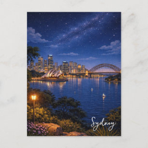 Sydney Opera House Australien bei Nacht Postkarte