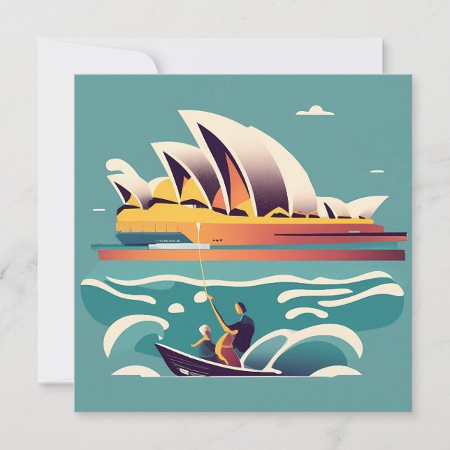 Sydney Opera House Australien Gemälde Souvenir (Vorderseite)