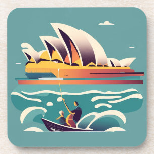 Sydney Opera House Australien Gemälde Souvenir Getränkeuntersetzer