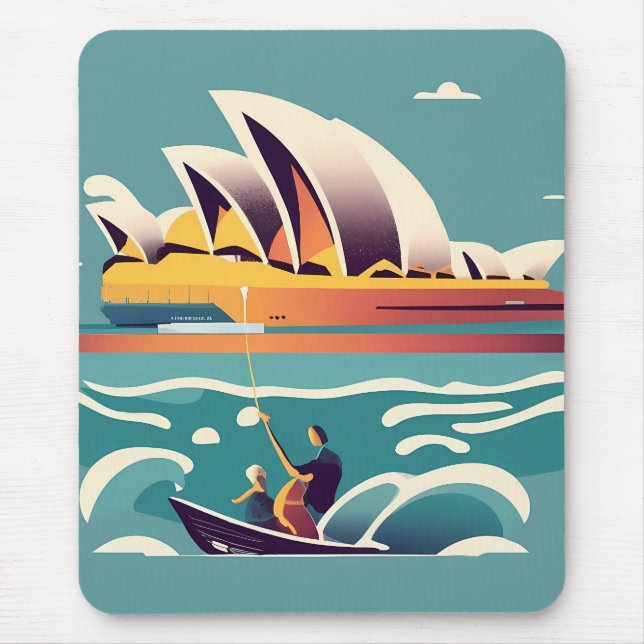Sydney Opera House Australien Gemälde Souvenir Mousepad (Vorne)