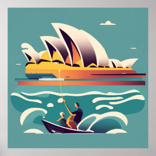 Sydney Opera House Australien Gemälde Souvenir Poster