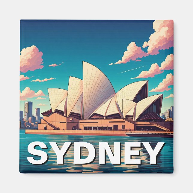 Sydney Opera House Australien Seitenansicht Magnet (Vorne)