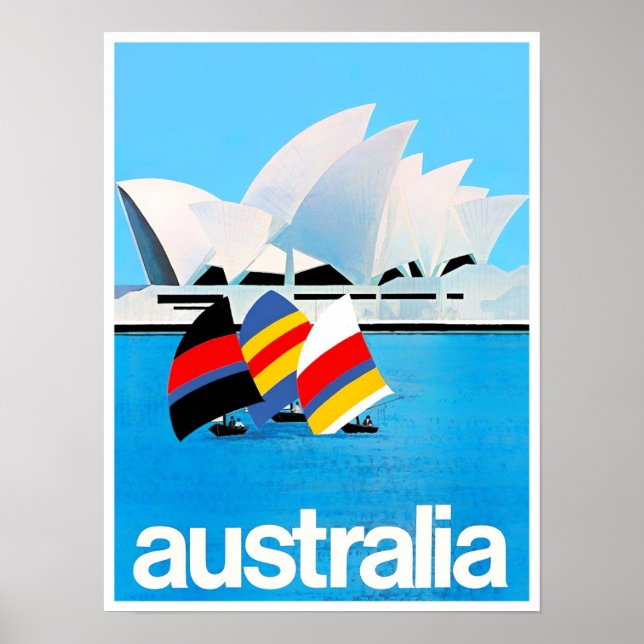 Sydney Opera House Australien Vintage Reise Poster (Vorne)