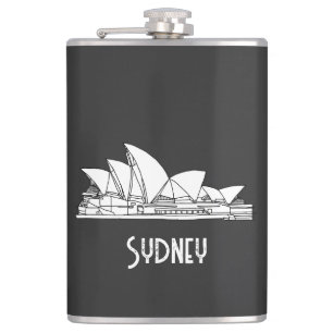 Sydney Opera House Australien zeichne Souvenir Flachmann