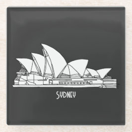 Sydney Opera House Australien zeichne Souvenir Glasuntersetzer